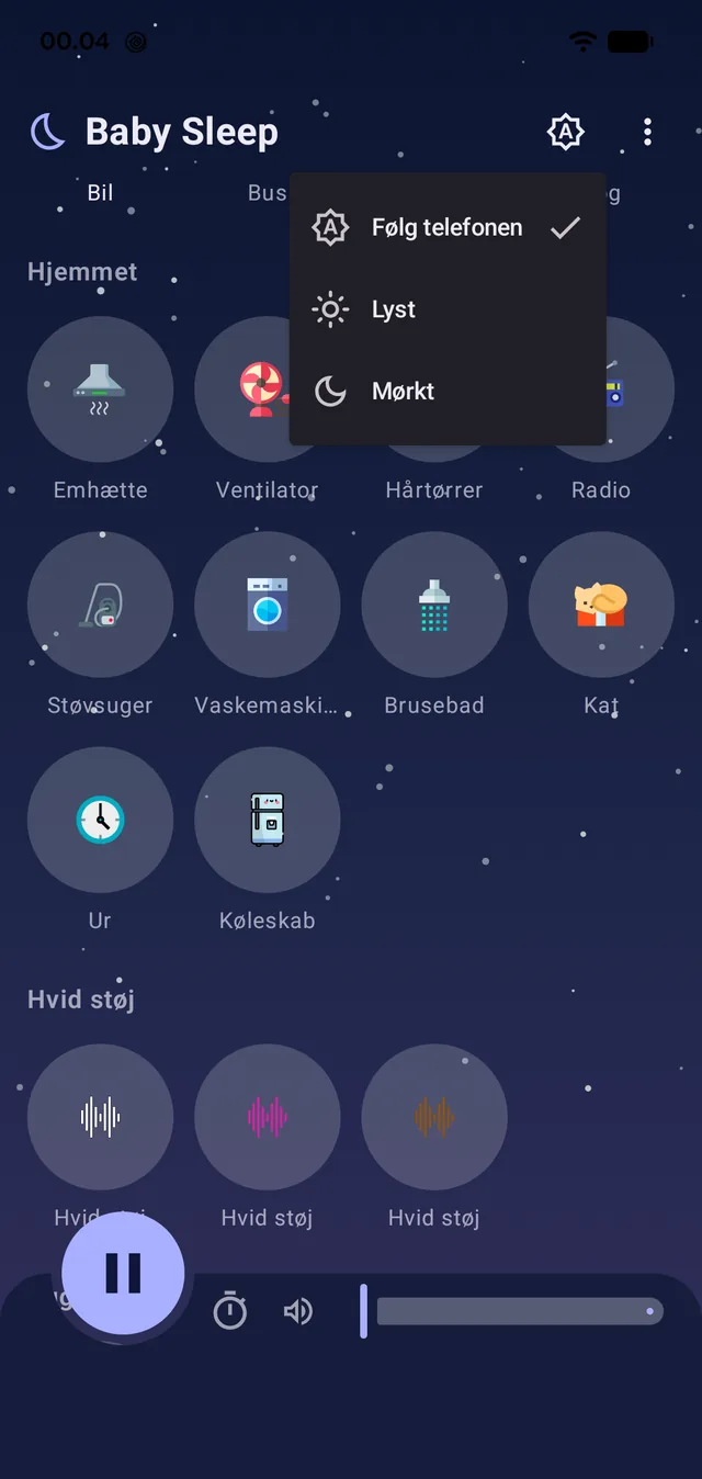 Follow the phone, light or dark.