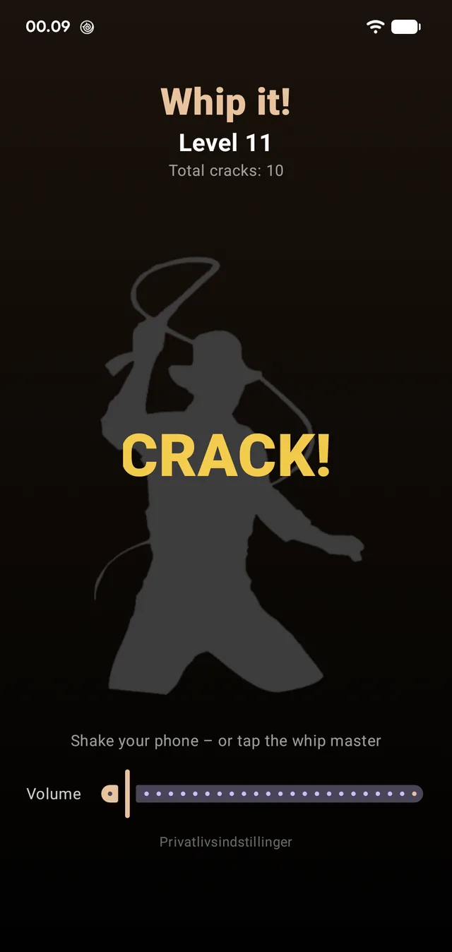 CRACK! — the stroke shows on screen too.