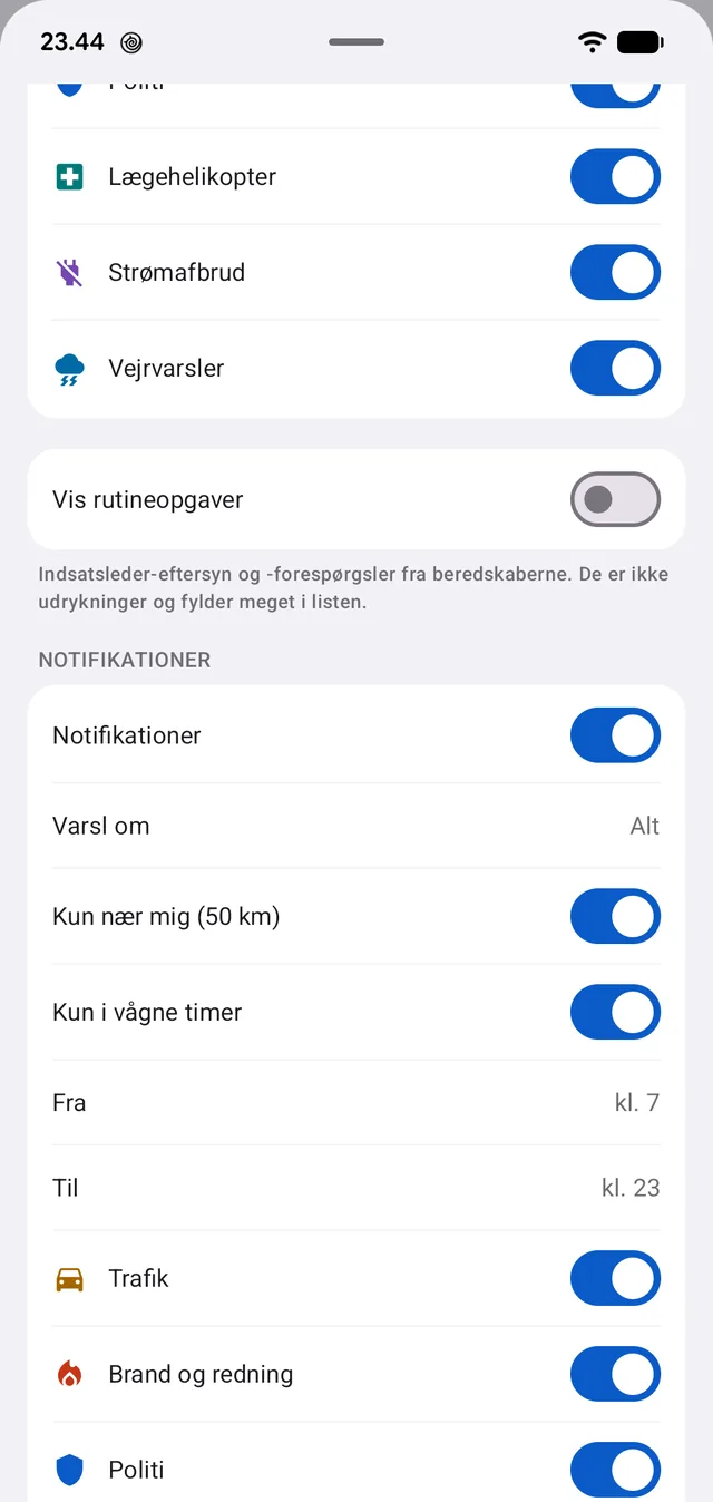 Notifikationer