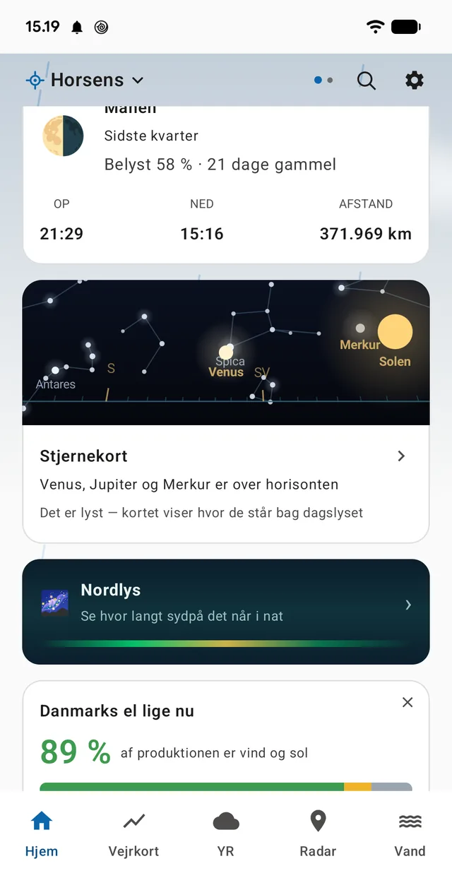 The aurora tile on the front page. It fetches nothing and hides itself in summer.