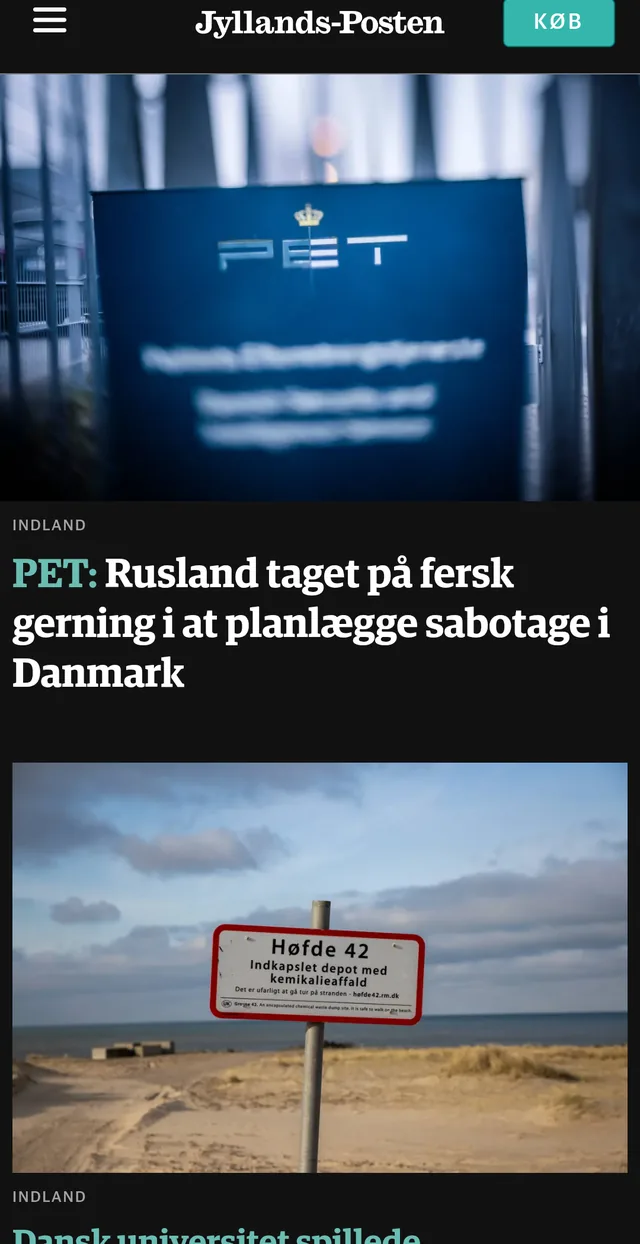 A paper's front page in full screen, with no app frame around it.