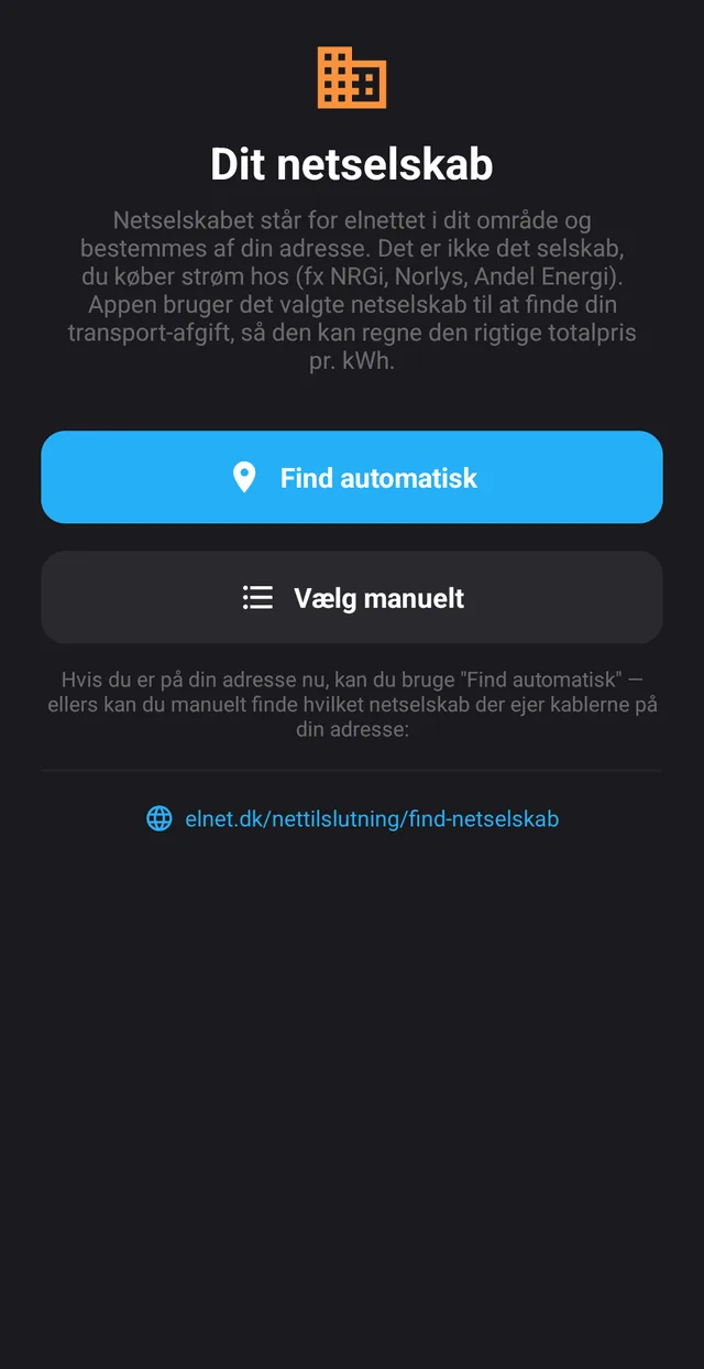 The grid company owns the cables at your address — the app explains the difference and finds it for you.