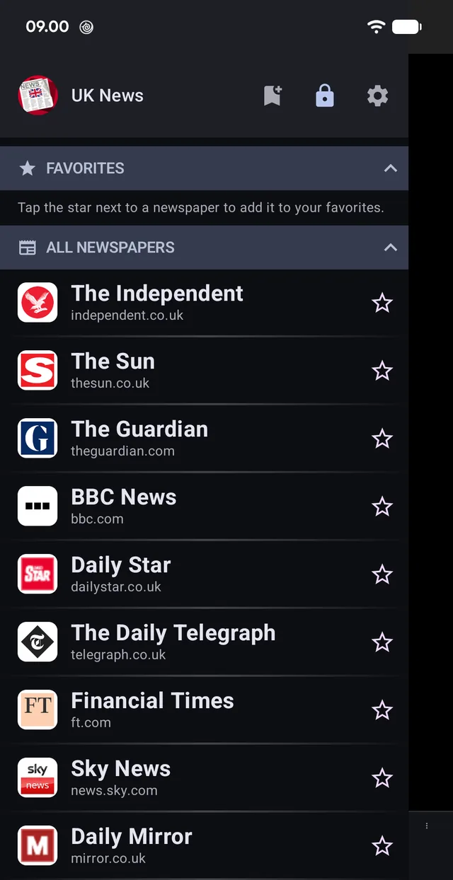 The paper list. The star moves a paper up into favourites.