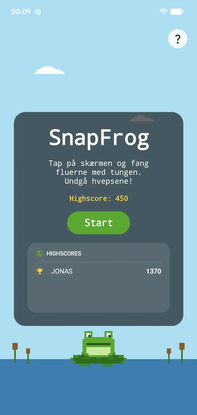 The front page with record and high score list.
